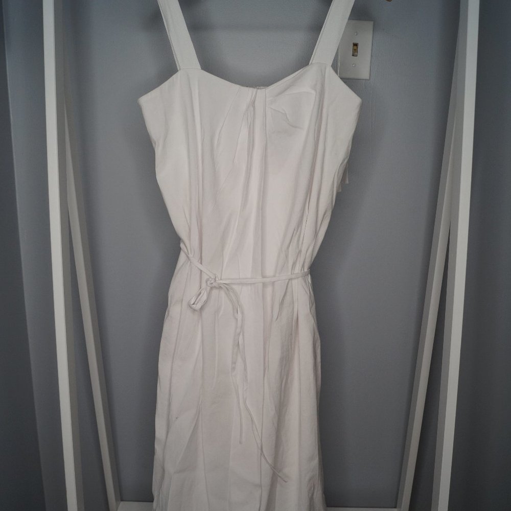 VINCE Sleeveless Square-Neck Drape-Front Dress